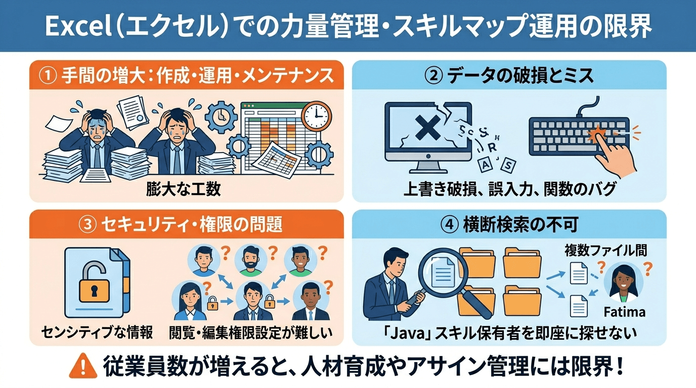 Excel（エクセル）での力量管理・スキルマップ運用の限界