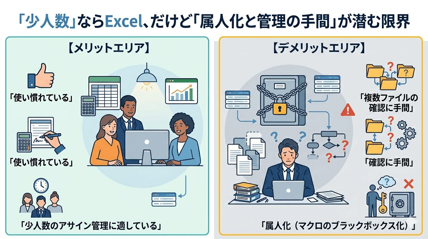 アサインをExcelで管理するメリット・デメリット