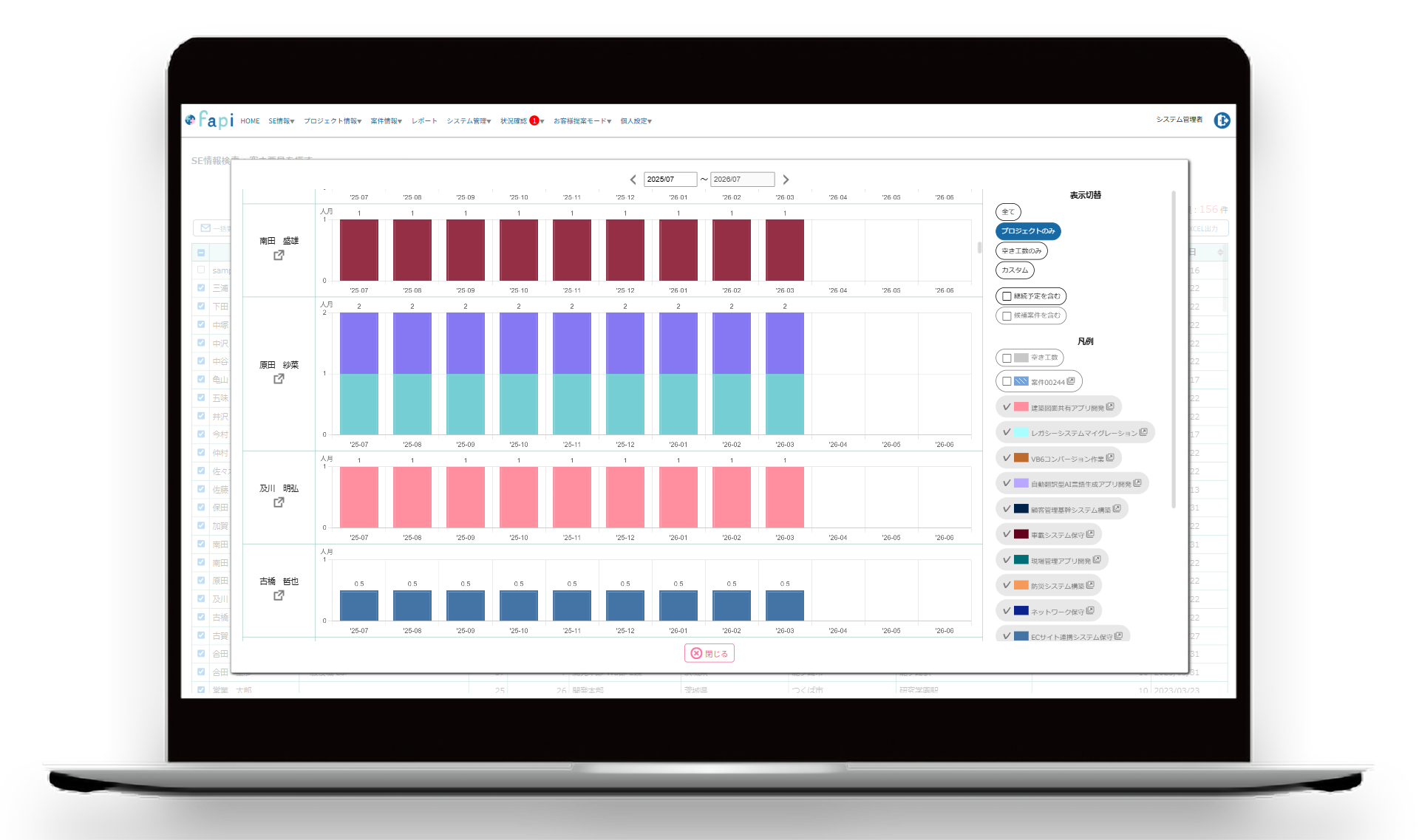 スキル管理アサイン管理支援ツールfapi
