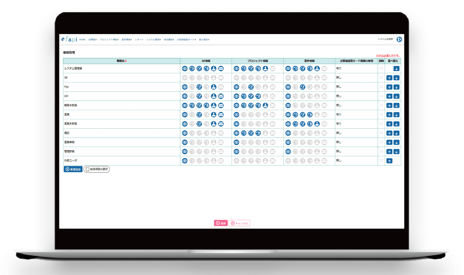 機能の利用可否