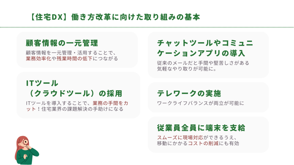 【住宅DX】働き方改革に向けた取り組みの基本