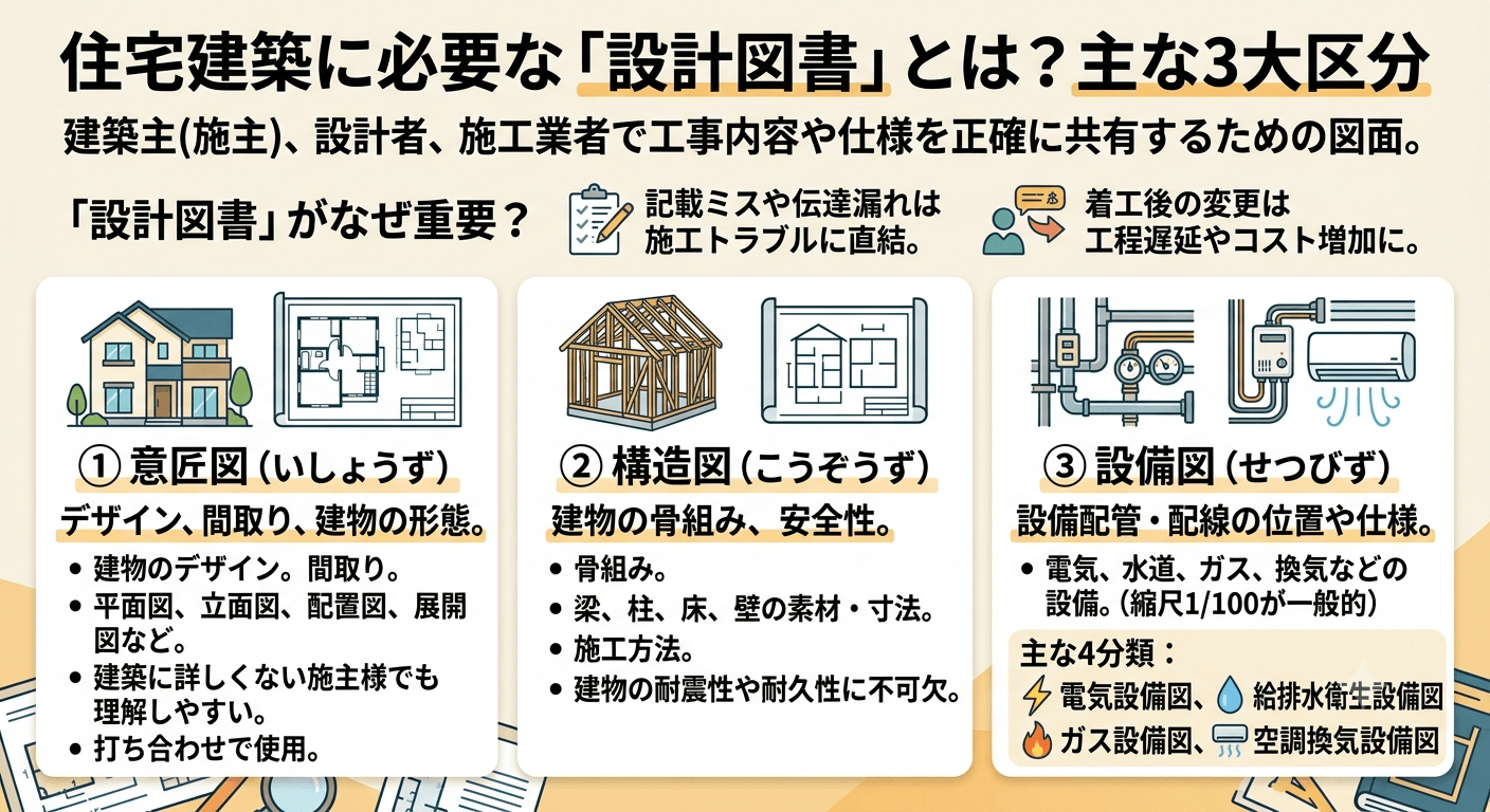 住宅建築に必要な「設計図書」とは？主な3大区分