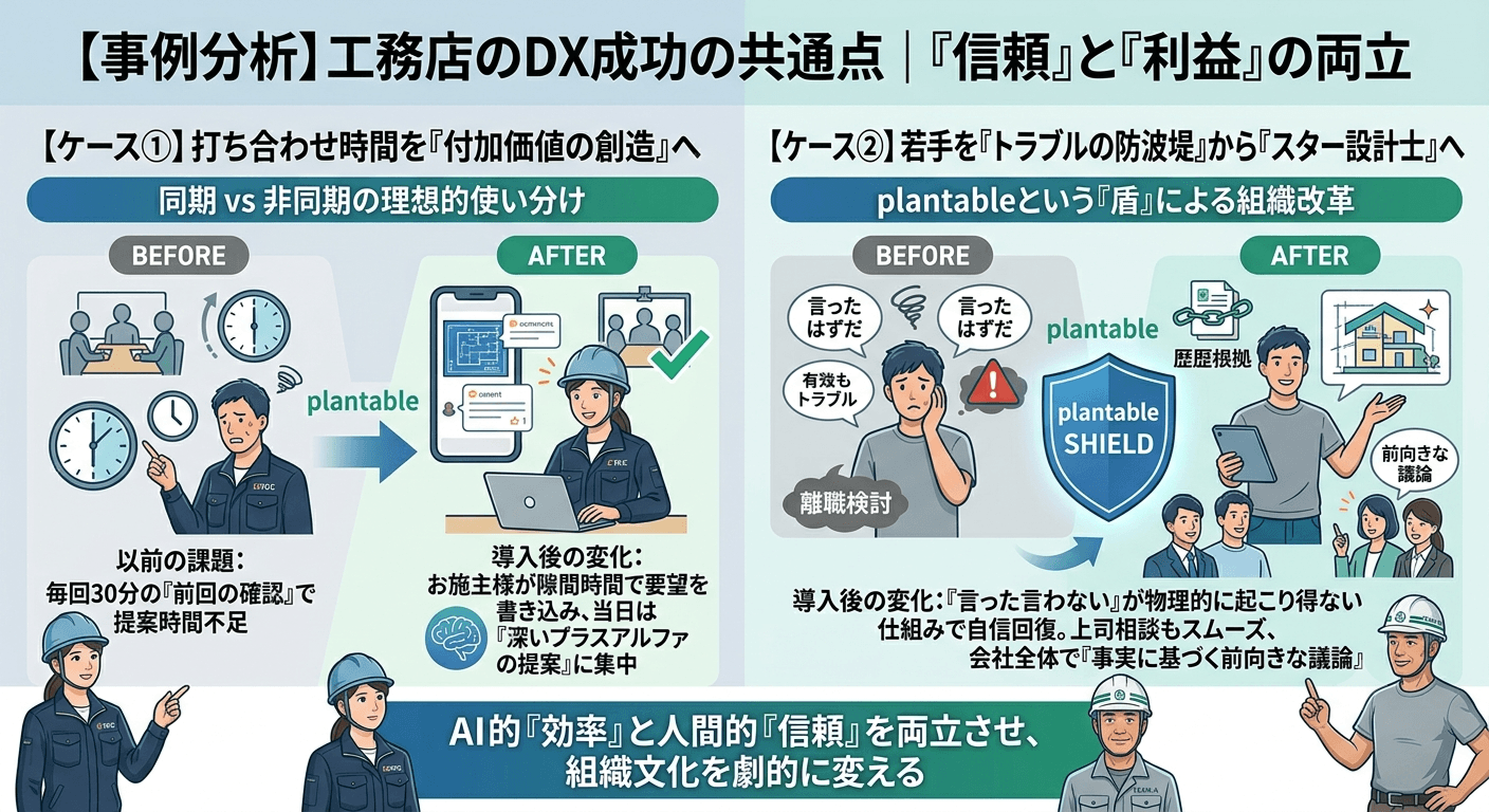 【事例分析】DX導入で「信頼」と「利益」を両立させた工務店の共通点