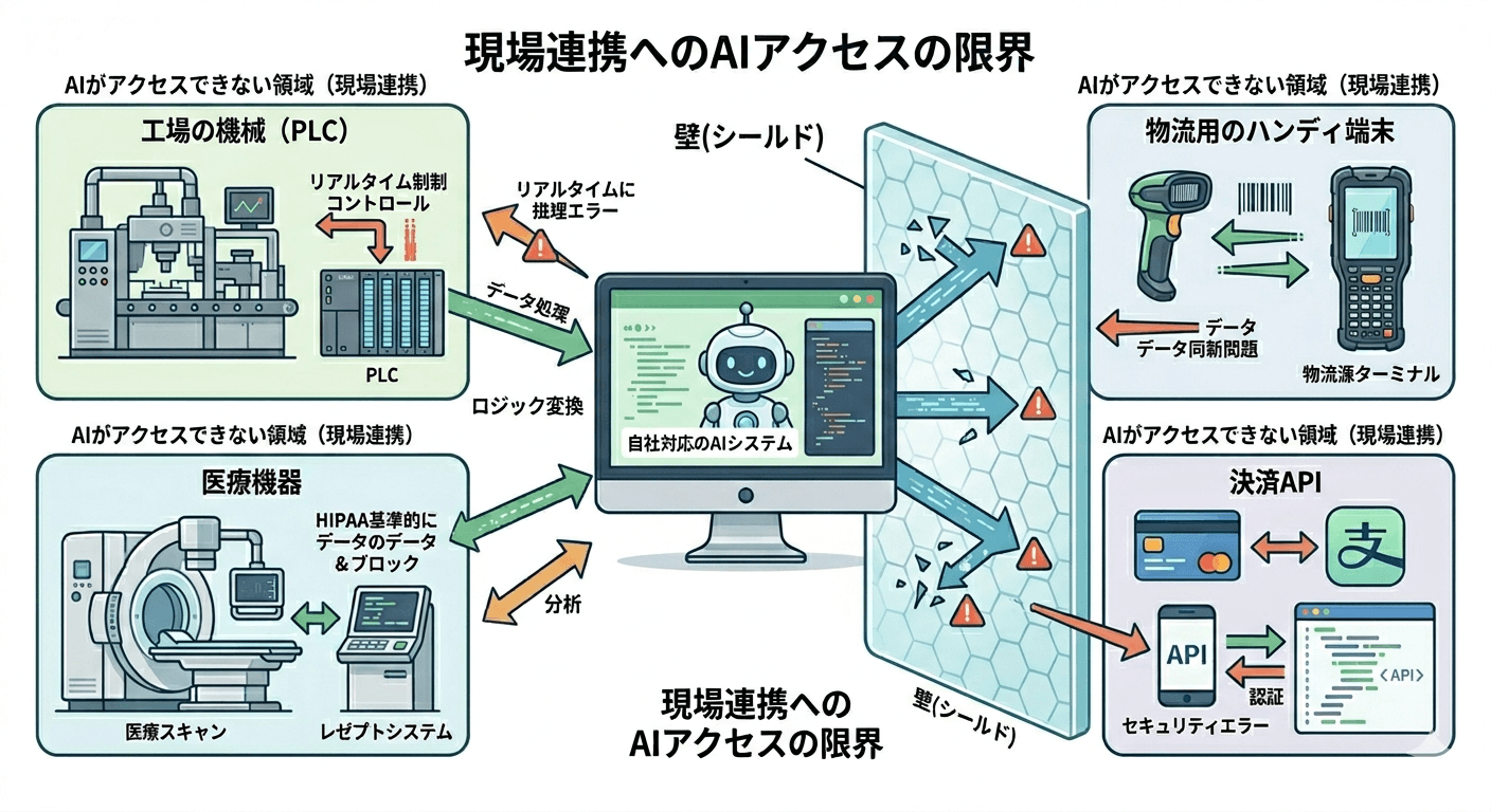 あらゆる業界における外部連携（API・周辺機器）のAIの限界